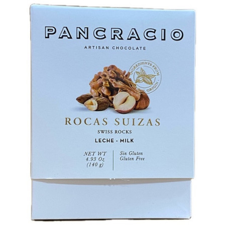 CHOCOLATE ARTESANO ROCAS SUIZAS LECHE 140g PANCRACIO