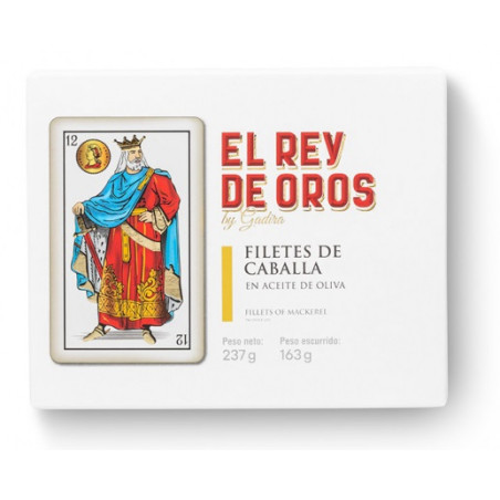 FILETES DE CABALLA EN ACEITE DE OLIVA LATA 237g EL REY DE OROS BARBATE