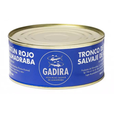 TRONCO DE ATÚN ROJO SALVAJE DE ALMADRABA EN ACEITE DE GIRASOL LATA 975g GADIRA BARBATE