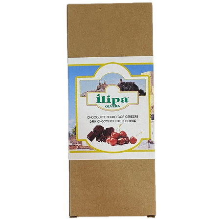 CHOCOLATE NEGRO 70% CON CEREZAS ILIPA 100 G – OLVERA