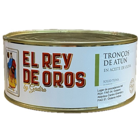 TRONCOS DE ATÚN EN ACEITE DE OLIVA EL REY DE OROS 975 G – BARBATE GADIRA