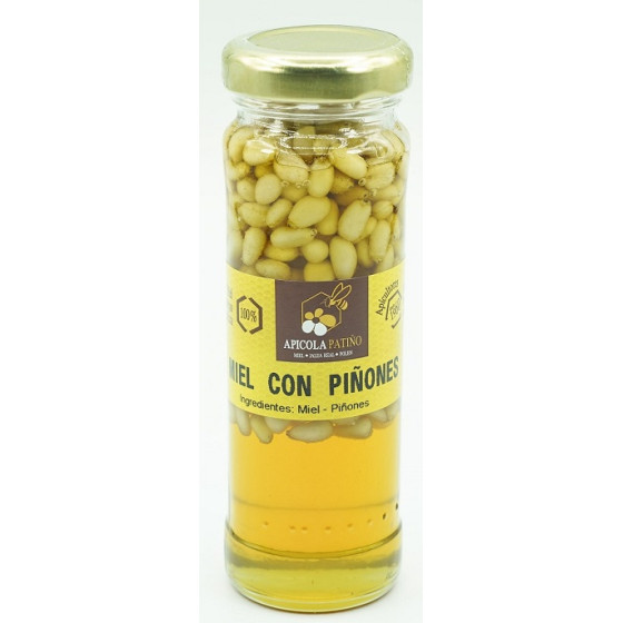 MIEL CON PIÑONES TARRO 150 gr APICOLA PATIÑO CONIL CÁDIZ 