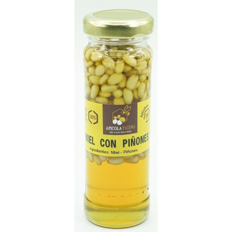 MIEL CON PIÑONES TARRO 150 gr APICOLA PATIÑO CONIL CÁDIZ 
