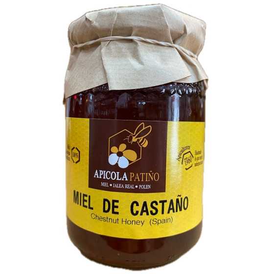 MIEL DE CASTAÑO APÍCOLA PATIÑO 500 G – TARRO ARTESANAL GRAN FORMATO DE CONIL (CÁDIZ)
