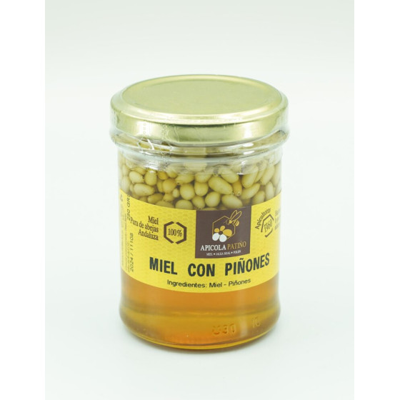 MIEL CON PIÑONES TARRO 250gr APICOLA PATIÑO CONIL CÁDIZ