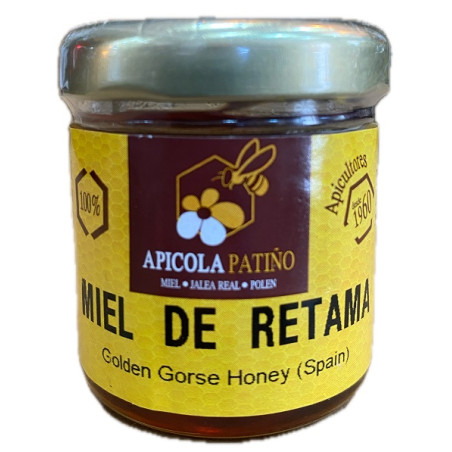 MIEL DE RETAMA APÍCOLA PATIÑO 60 G – TARRO ARTESANAL DE CONIL (CÁDIZ)