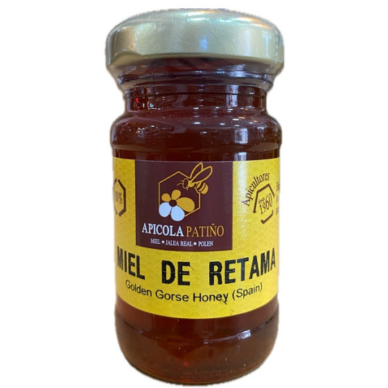 MIEL DE RETAMA APÍCOLA PATIÑO 80 G – TARRO ARTESANAL DE CONIL DE LA FRONTERA (CÁDIZ)