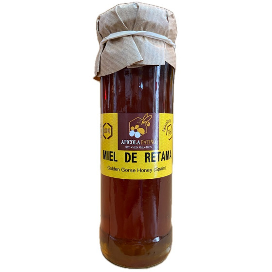 MIEL DE RETAMA APÍCOLA PATIÑO 150 G – TARRO ARTESANAL DE CONIL DE LA FRONTERA (CÁDIZ)

