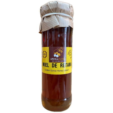 MIEL DE RETAMA APÍCOLA PATIÑO 150 G – TARRO ARTESANAL DE CONIL DE LA FRONTERA (CÁDIZ)

