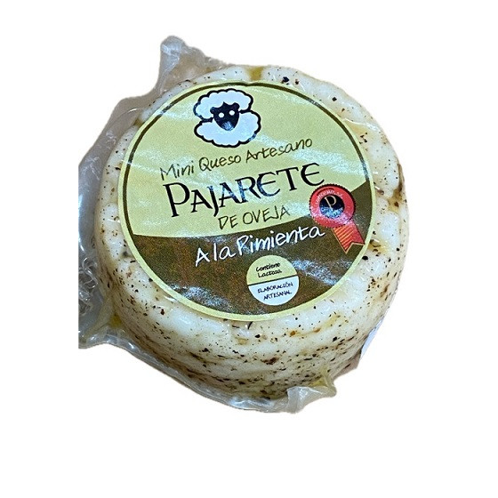 MINI QUESO DE OVEJA A LA PIMIENTA NEGRA 95 gr Aprox QUESOS PAJARETE VILLAMARTÍN CÁDIZ