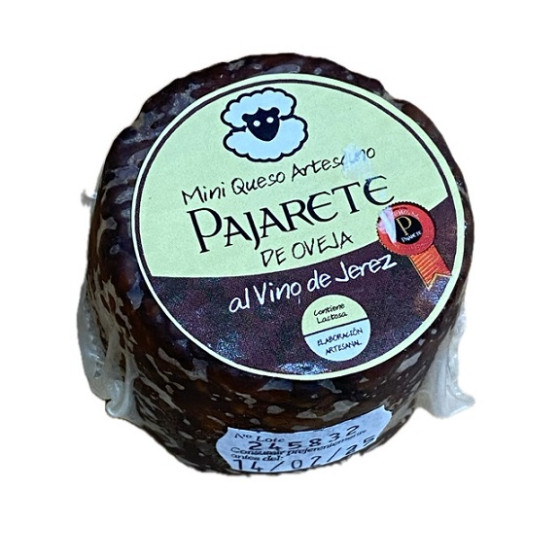MINI QUESO DE OVEJA AL VINO DE JEREZ 95 gr Aprox QUESOS PAJARETE VILLAMARTÍN CÁDIZ