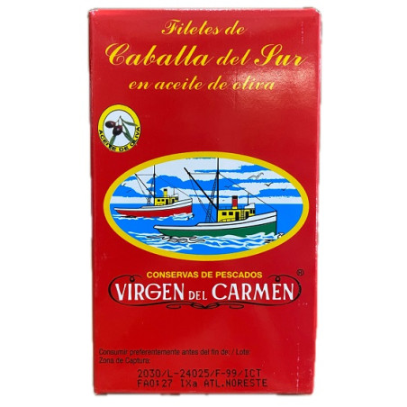 FILETES DE CABALLA EN ACEITE DE OLIVA VIRGEN DEL CARMEN 120 G – CONSERVA DE TARIFA
