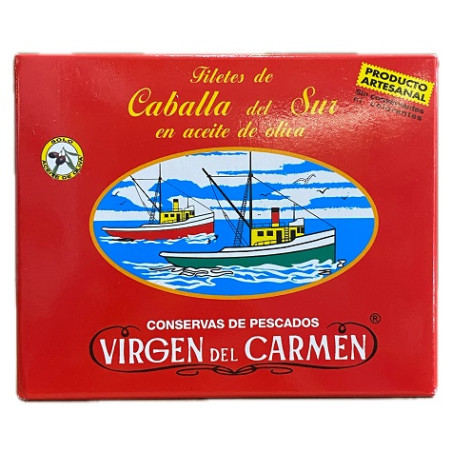 FILETES DE CABALLA EN ACEITE DE OLIVA VIRGEN DEL CARMEN 237 G – CONSERVA DE TARIFA