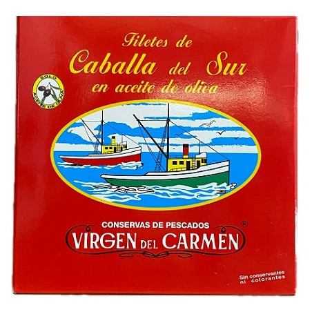 FILETES DE CABALLA EN ACEITE DE OLIVA VIRGEN DEL CARMEN 525 G – CONSERVA DE TARIFA