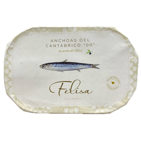 ANCHOAS DEL CANTÁBRICO "00" PREMIUM 100G 10 FILETES FELISA GOURMET BARBATE