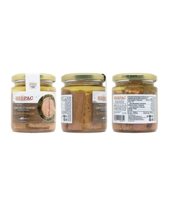 LOMO DE ATÚN ROJO EN ACEITE DE OLIVA TARRO 250g. HERPAC BARBATE