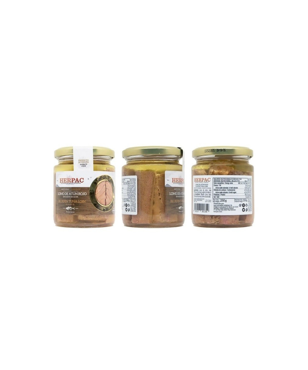 LOMO DE ATÚN ROJO EN ACEITE DE OLIVA TARRO 250g. HERPAC BARBATE