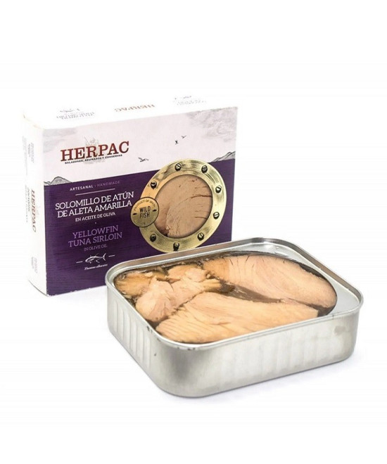 SOLOMILLO DE ATÚN DE ALETA AMARILLA EN ACEITE DE OLIVA LATA 245g. HERPAC BARBATE