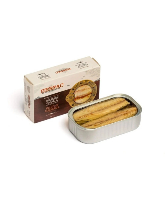 FILETES DE CABALLA EN ACEITE DE OLIVA LATA 120g. HERPAC BARBATE