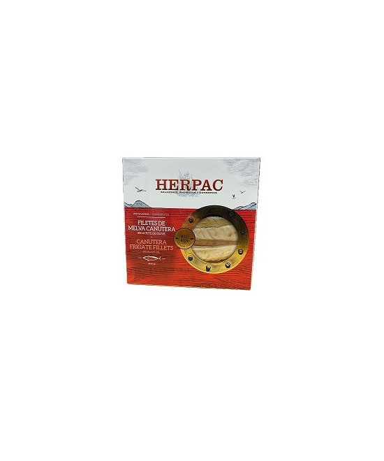 FILETES E MELVA CANUTERA EN ACEITE DE OLIVA LATA 525g. HERPAC BARBATE