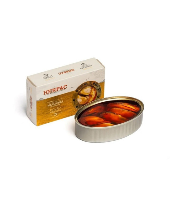 MEJILLONES EN ESCABECHE LATA 115g. HERPAC BARBATE