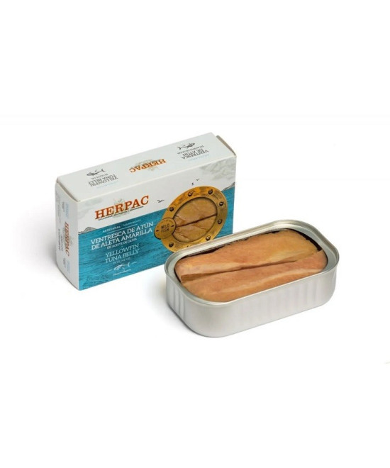 VENTRESCA DE ATÚN DE ALETA AMARILLA EN ACEITE DE OLIVA LATA 120g. HERP