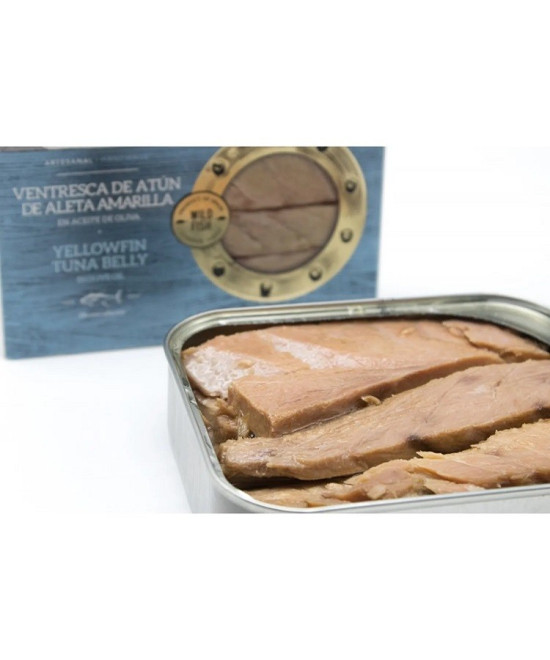 VENTRESCA DE ATÚN DE ALETA AMARILLA EN ACEITE DE OLIVA LATA 245g. HERPAC BARBATE