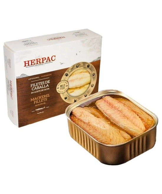 FILETES DE CABALLA EN ACEITE DE OLIVA LATA 245g. HERPAC BARBATE