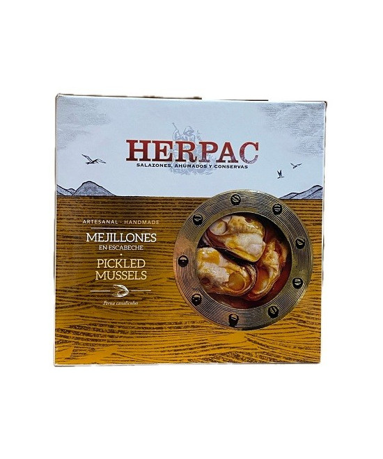 MEJILLONES EN ESCABECHE HERPAC 523 G – BARBATE SALAZONES, AHUMADOS Y C