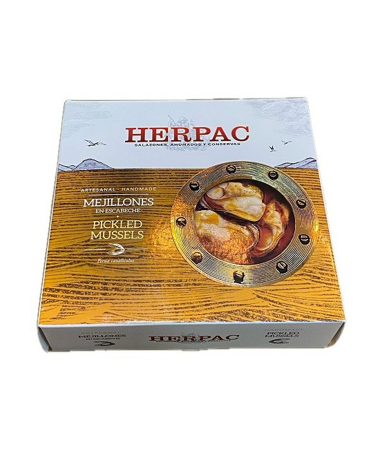 MEJILLONES EN ESCABECHE HERPAC 523 G – BARBATE SALAZONES, AHUMADOS Y C