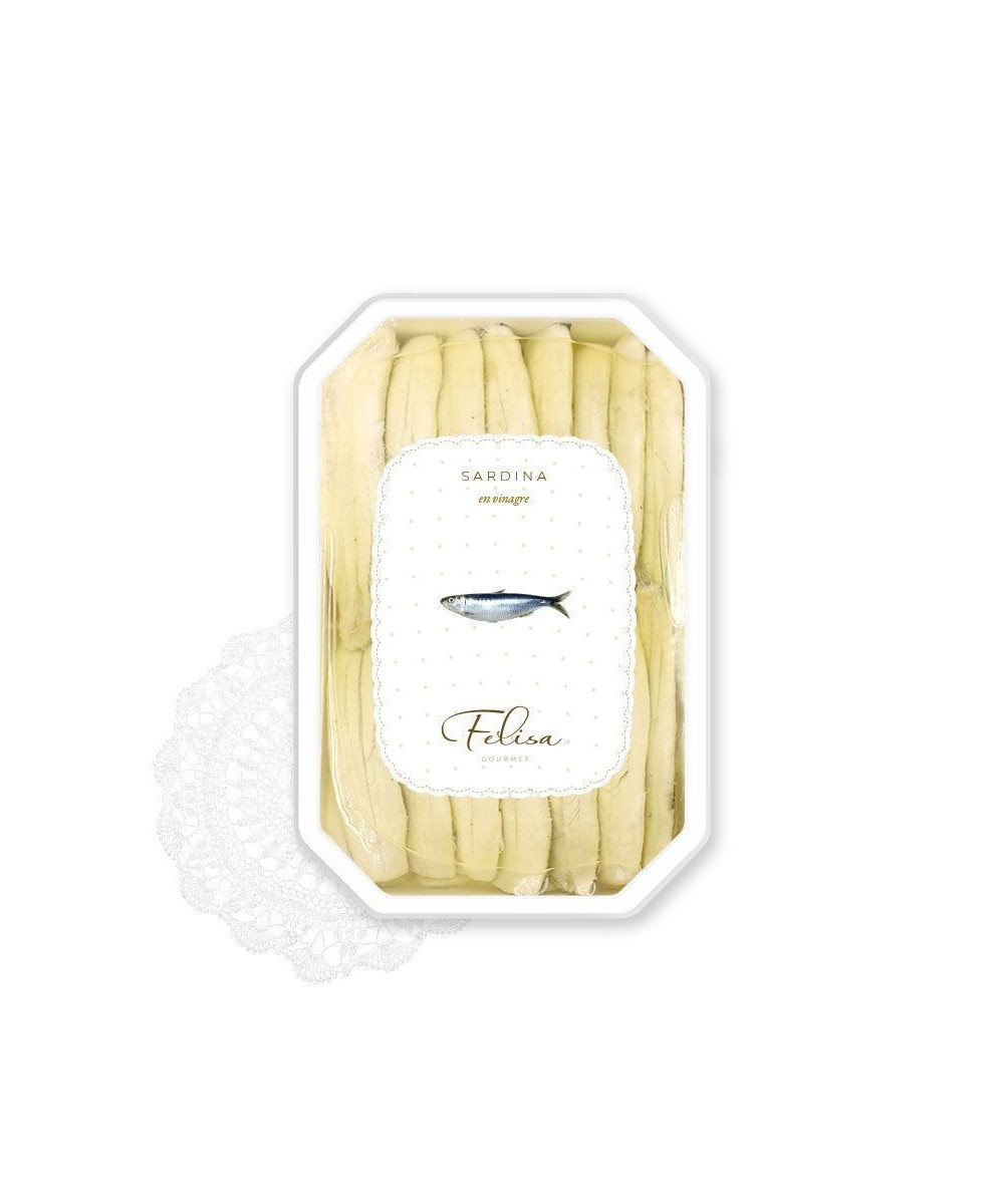 SARDINAS EN VINAGRE BANDEJA 120 gr. FELISA GOURMET BARBATE