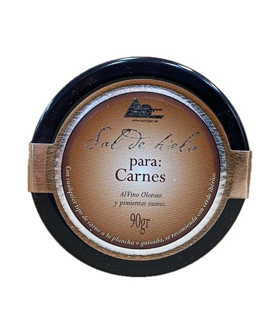 SAL DE HIELO PARA CARNES AL VINO OLOROSO Y PIMIENTAS SUAVES 90 gr. SALINAS SAN VICENTE SAN FERNANDO