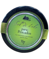 SAL DE HIELO PARA PESCADOS CON SALICORNIA Y AROMATIZADA CON VINO FINO. 90 gr. SALINAS SAN VICENTE