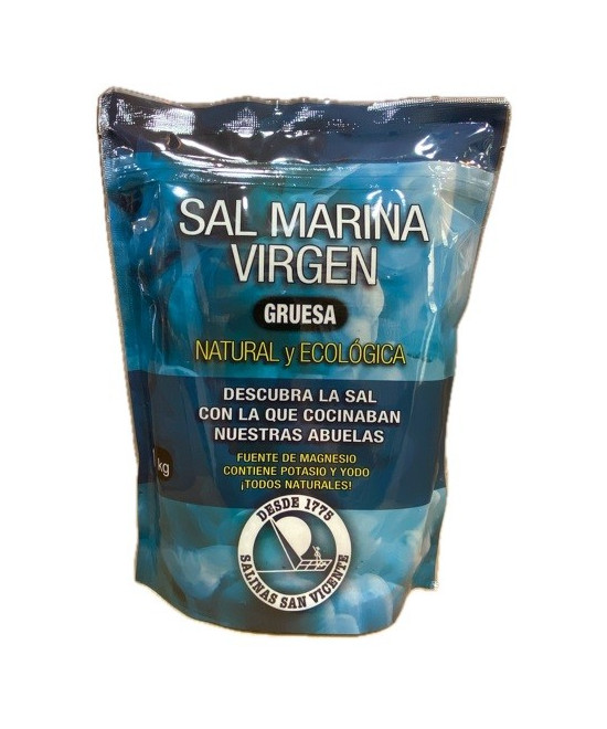 SAL MARINA VIRGEN (GRUESA) NATURAL Y ECOLÓGICA 1 kg. SALINAS SAN VICEN