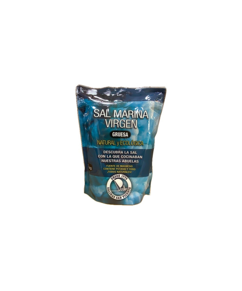 SAL MARINA VIRGEN (GRUESA) NATURAL Y ECOLÓGICA 1 kg. SALINAS SAN VICENTE SAN FERNANDO