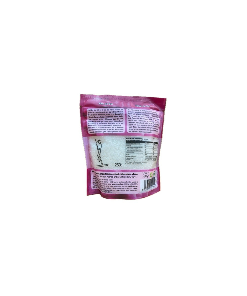 FLOR DE SAL NATURAL Y ECOLÓGICA 250 gr. SALINAS SAN VICENTE SAN FERNANDO