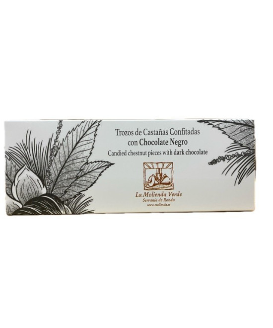 TROZOS DE CASTAÑAS CONFITADAS CON CHOCOLATE NEGRO 150 gr