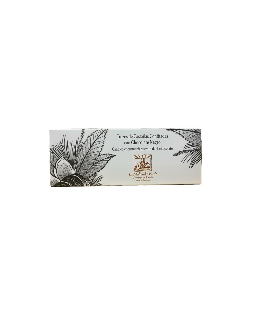 TROZOS DE CASTAÑAS CONFITADAS CON CHOCOLATE NEGRO 150 gr