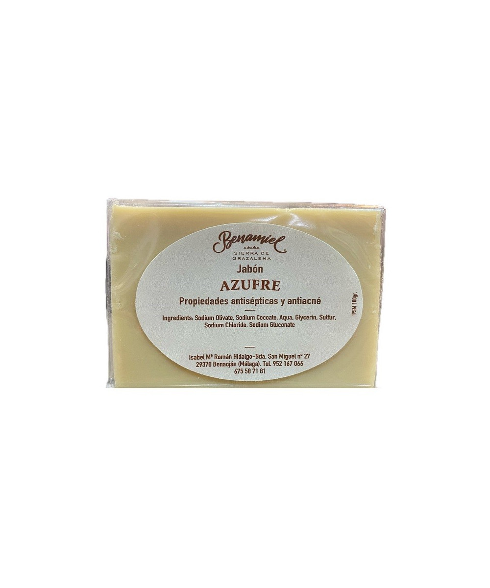 JABÓN DE AZUFRE 100G BENAMIEL PIEL GRASA ACNÉ ANTISÉPTICO SIERRA DE GRAZALEMA