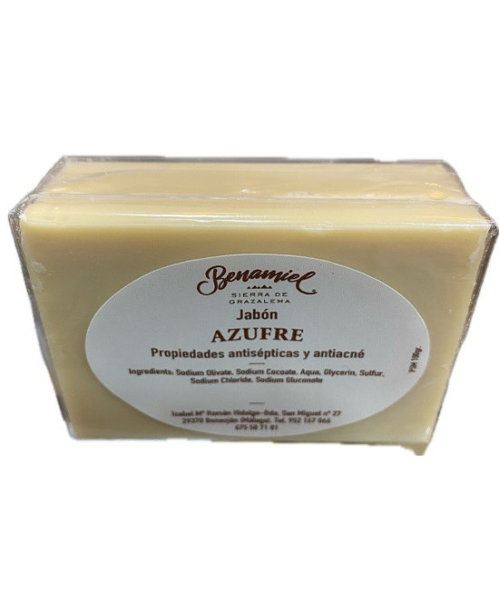 JABÓN DE AZUFRE 100G BENAMIEL PIEL GRASA ACNÉ ANTISÉPTICO SIERRA DE GRAZALEMA