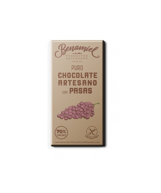 CHOCOLATE ARTESANO CON PASAS 115g. BENAMIEL SIERRA DE GRAZALEMA