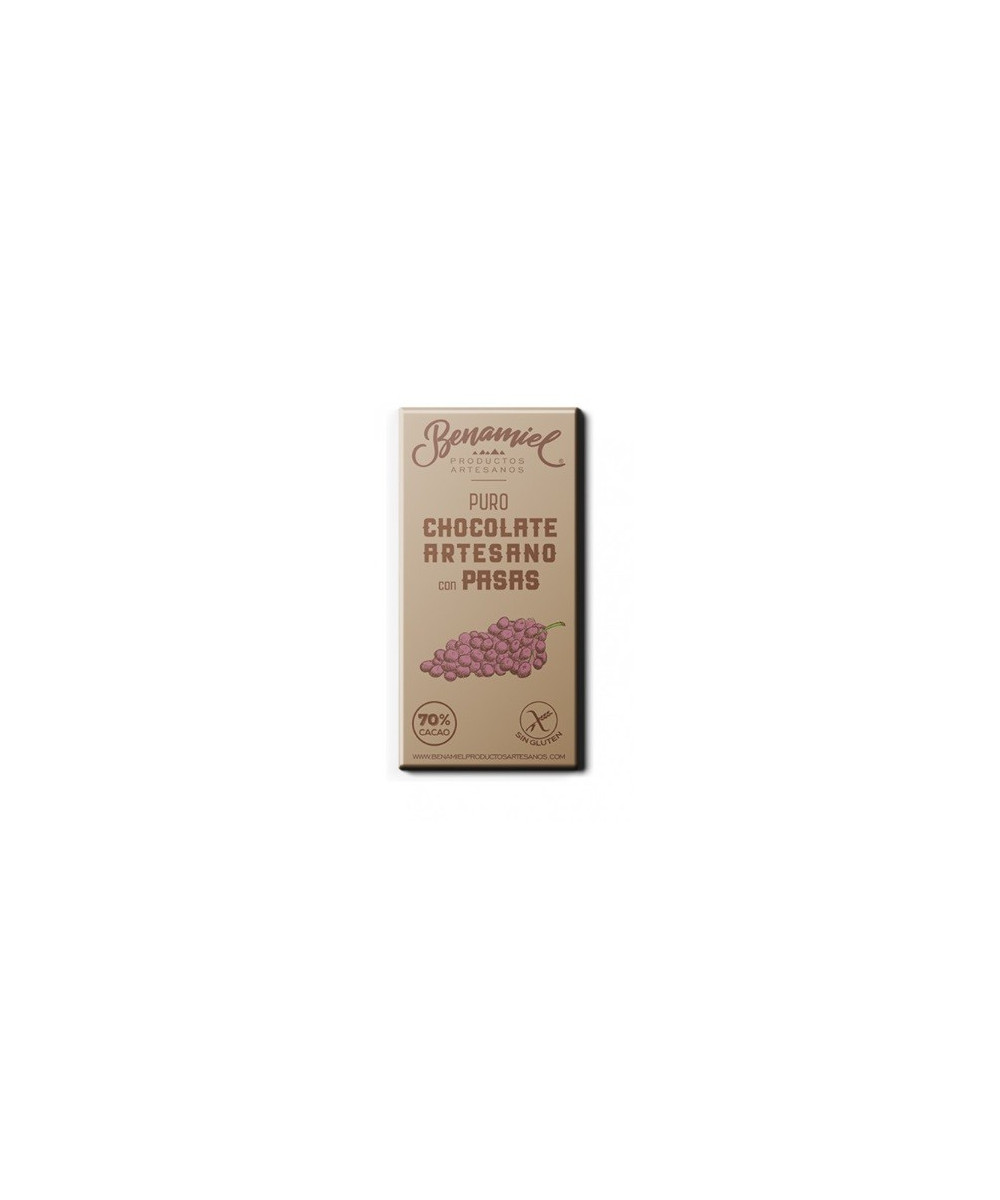 CHOCOLATE ARTESANO CON PASAS 115g. BENAMIEL SIERRA DE GRAZALEMA