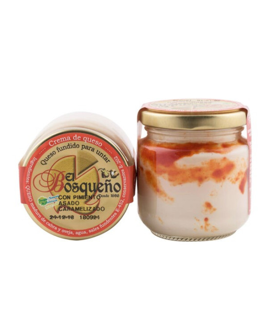 CREMA DE QUESO CON PIMIENTOS ASADOS CARAMELIZADOS EL BOSQUEÑO TARRO  1