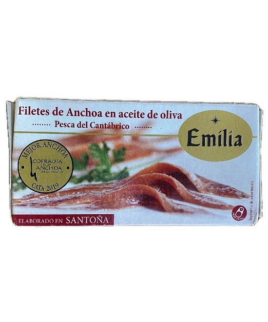 ANCHOAS DEL CANTÁBRICO 48G CONSERVAS EMILIA FILETES EN ACEITE DE OLIVA SANTOÑA