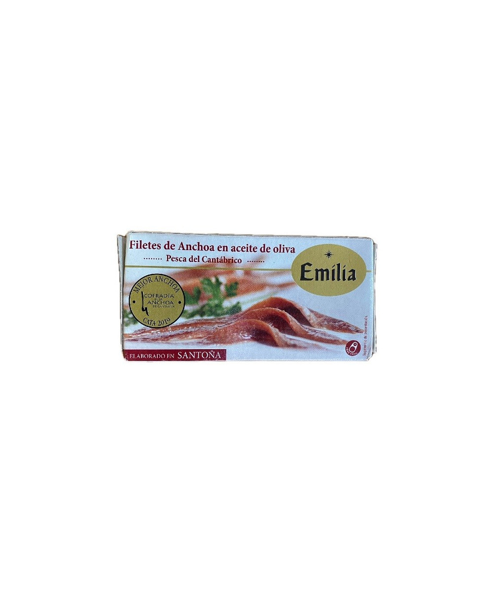 ANCHOAS DEL CANTÁBRICO 48G CONSERVAS EMILIA FILETES EN ACEITE DE OLIVA SANTOÑA