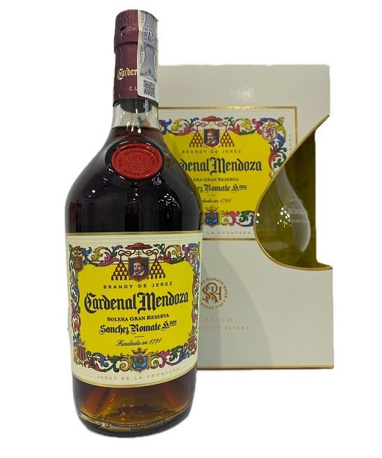 CARDENAL MENDOZA BRANDY DE JEREZ SOLERA GRAN RESERVA 0.7 cl + COPA SANCHEZ ROMATE HNOS