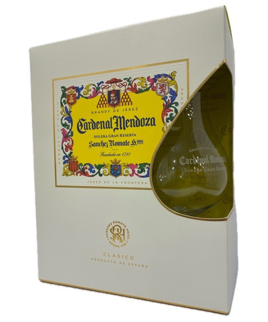CARDENAL MENDOZA BRANDY DE JEREZ SOLERA GRAN RESERVA 0.7 cl + COPA SANCHEZ ROMATE HNOS