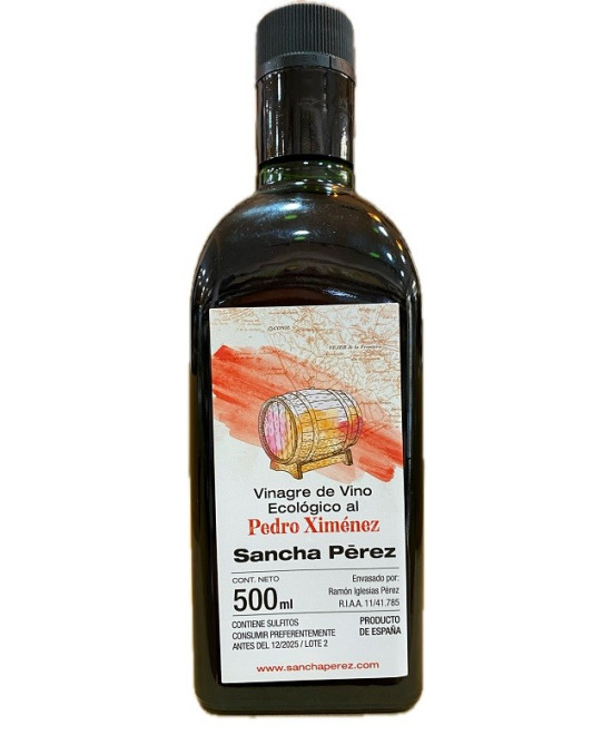 VINAGRE DE VINO ECOLÓGICO AL PEDRO XIMÉNEZ 500 ml. BODEGA SANCHA PEREZ CONIL DE LA FRONTERA