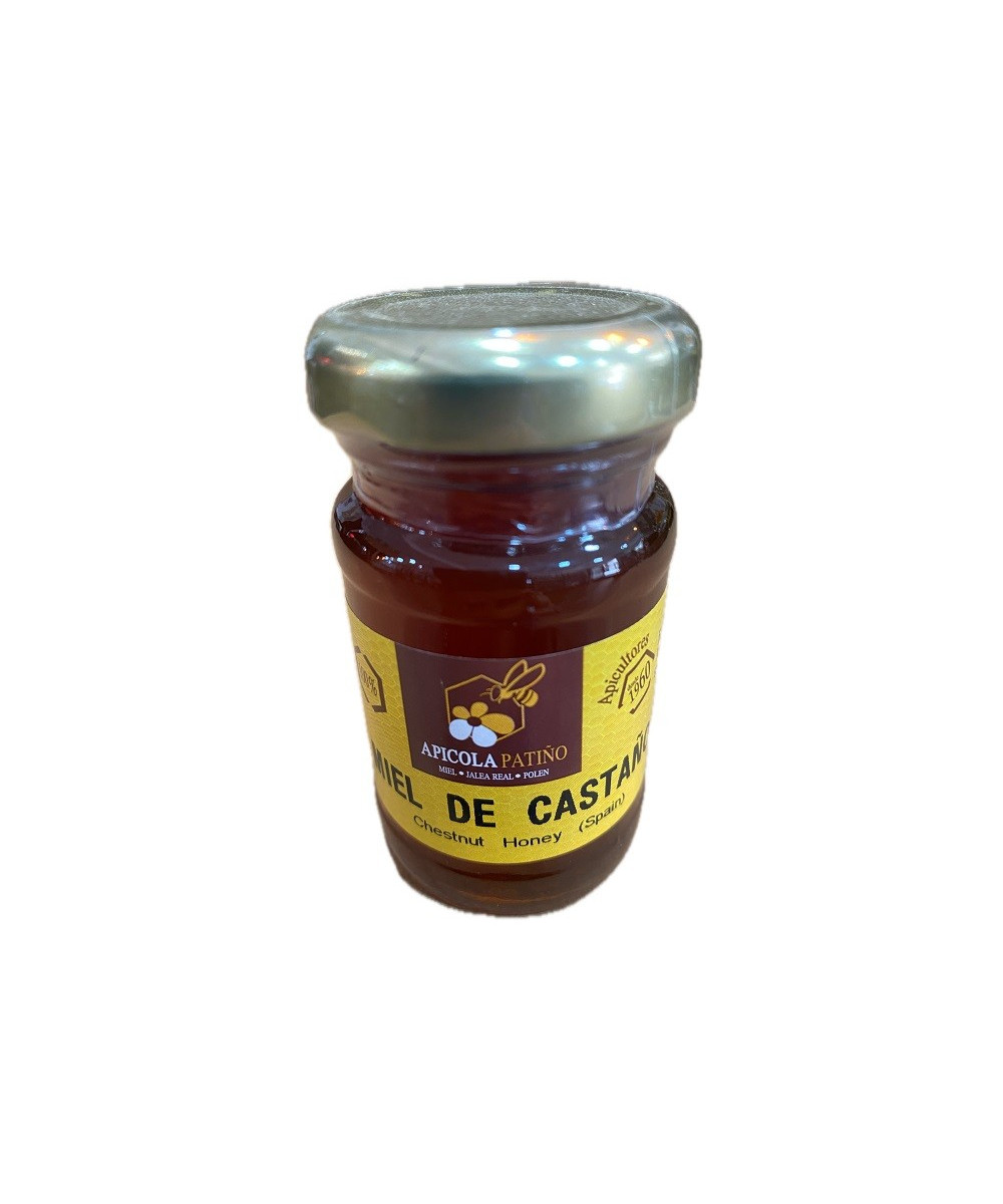 MIEL DE CASTAÑO APÍCOLA PATIÑO 80 G – TARRO GOURMET ARTESANAL DE CONIL (CÁDIZ)