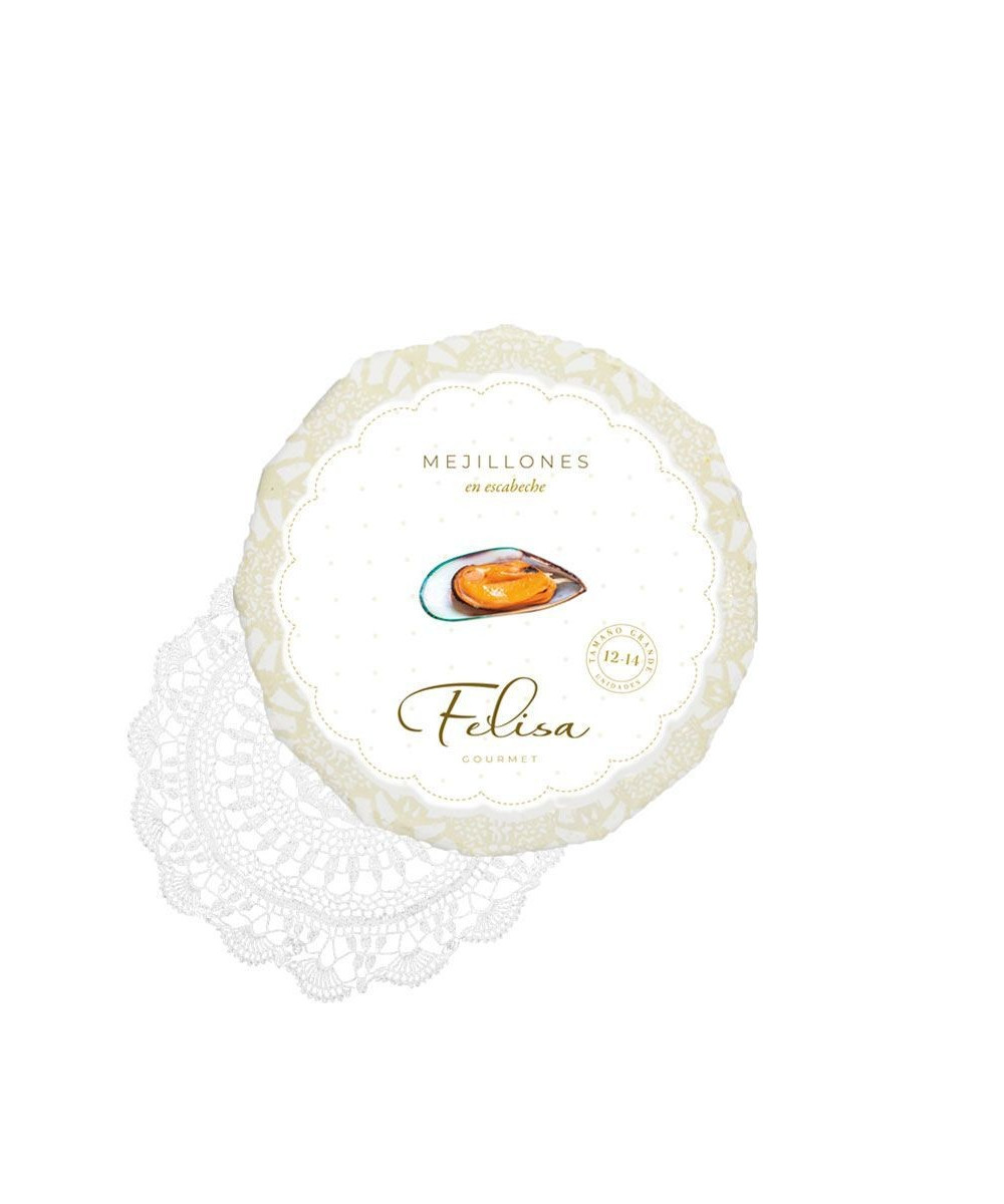 MEJILLONES EN ESCABECHE LATA 266gr 12/14 UNID. FELISA GOURMET BARBATE
